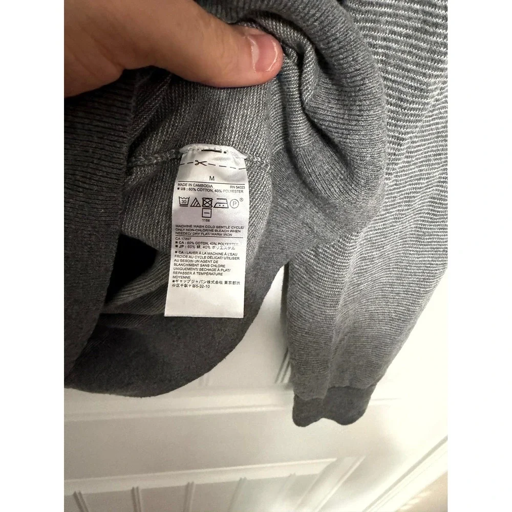 Banana Republic Eco Sweater Mens M Grey Micro Stripe Crewneck Long Sleeve Knit